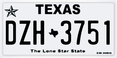 TX license plate DZH3751