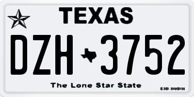TX license plate DZH3752