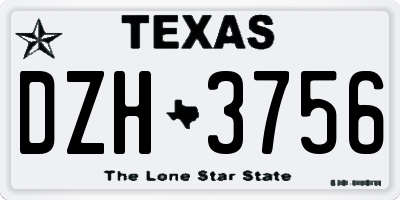 TX license plate DZH3756