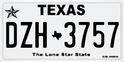 TX license plate DZH3757