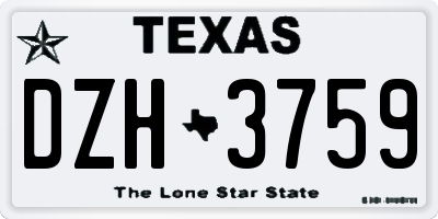 TX license plate DZH3759