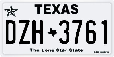 TX license plate DZH3761