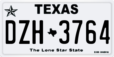 TX license plate DZH3764