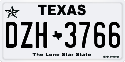 TX license plate DZH3766