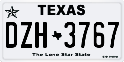 TX license plate DZH3767