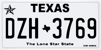 TX license plate DZH3769