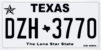 TX license plate DZH3770