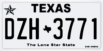 TX license plate DZH3771