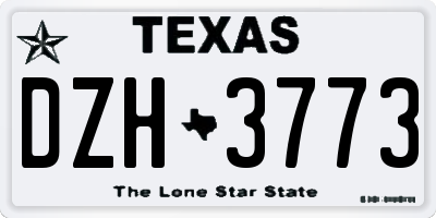 TX license plate DZH3773