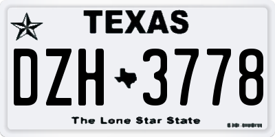 TX license plate DZH3778