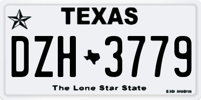 TX license plate DZH3779