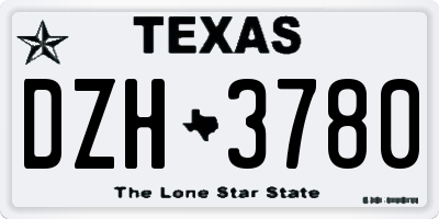 TX license plate DZH3780