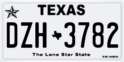 TX license plate DZH3782