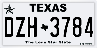 TX license plate DZH3784