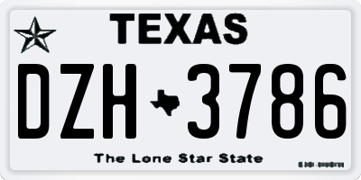TX license plate DZH3786