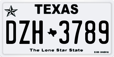 TX license plate DZH3789