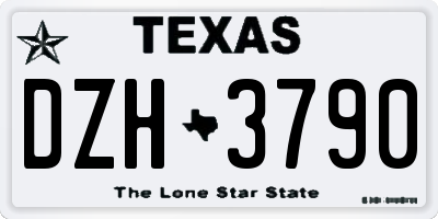 TX license plate DZH3790