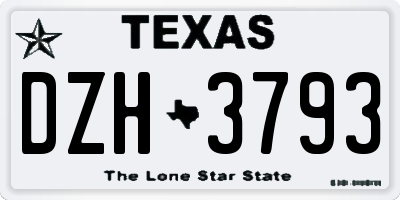 TX license plate DZH3793