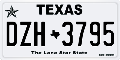 TX license plate DZH3795