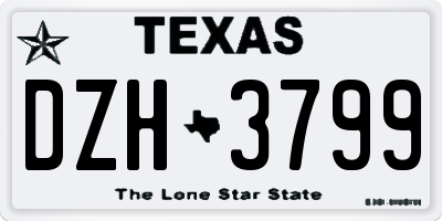 TX license plate DZH3799