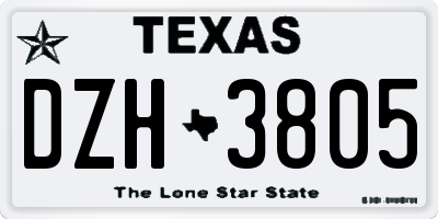 TX license plate DZH3805
