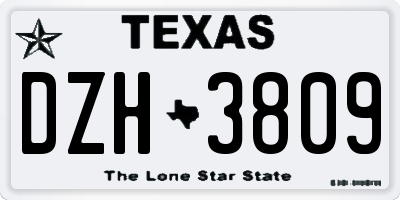 TX license plate DZH3809