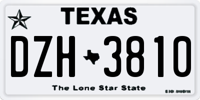 TX license plate DZH3810