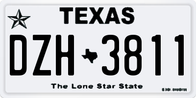TX license plate DZH3811