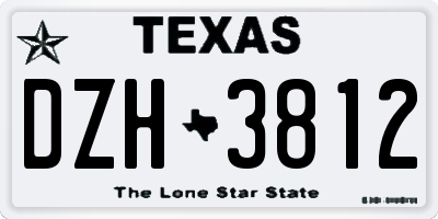 TX license plate DZH3812
