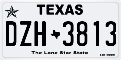 TX license plate DZH3813