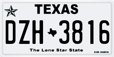 TX license plate DZH3816