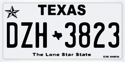 TX license plate DZH3823