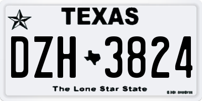 TX license plate DZH3824