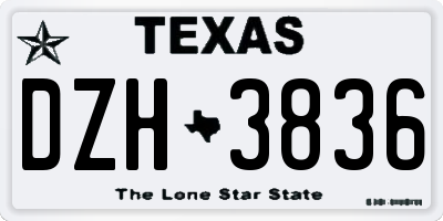 TX license plate DZH3836