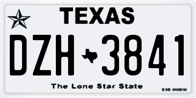 TX license plate DZH3841