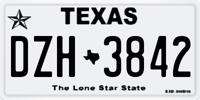 TX license plate DZH3842