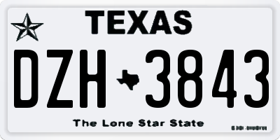 TX license plate DZH3843