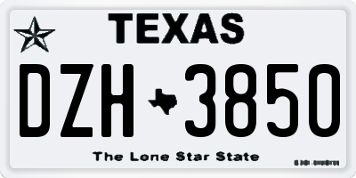 TX license plate DZH3850