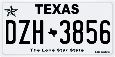 TX license plate DZH3856