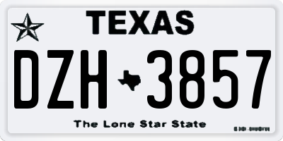 TX license plate DZH3857