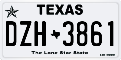 TX license plate DZH3861