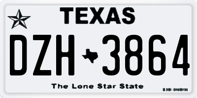 TX license plate DZH3864