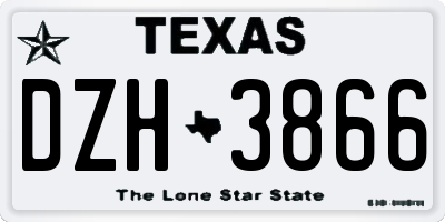 TX license plate DZH3866