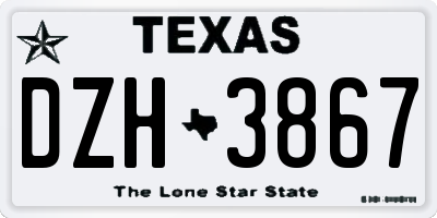 TX license plate DZH3867