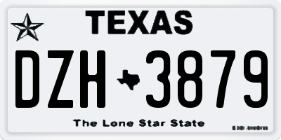 TX license plate DZH3879