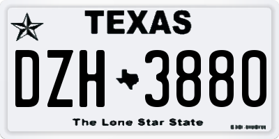 TX license plate DZH3880