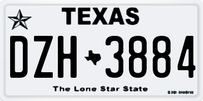 TX license plate DZH3884