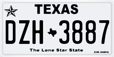 TX license plate DZH3887