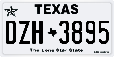 TX license plate DZH3895