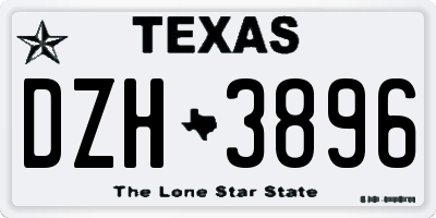 TX license plate DZH3896